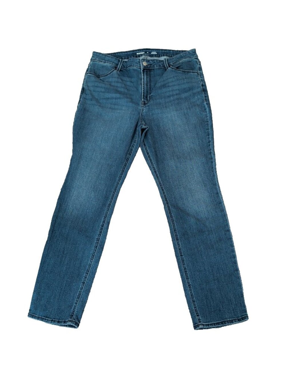 Old Navy High-Rise Straight Jeans Stretch Women's Size 14 med. wash-lp